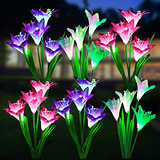 Luces Solares Wdtpro, Flores Decorativas Para Jardín Y Exter