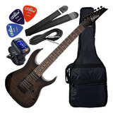 Kit Guitarra Ibanez Grg-7221 Qa Hh 7 Cordas Black Tks Gx01