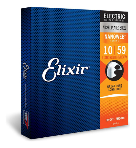 Cuerdas De Guitarra Electrica Elixir Nanoweb 10-59 