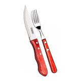 Cubiertos Tramontina Polywood X 2 Tenedor + Cuchillo Jumbo