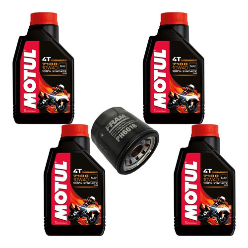 Kit Filtro Fram 4l Aceite Motul 7100 R1 Gsxr 1000 1000rr