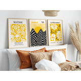 Cuadros Flower Market, Bauhaus, Matisse Yellow  Set X 3