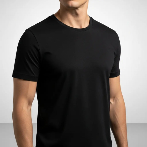 Camiseta Algodão Pima Masculina Premium Slim Lisa Básica | Parcelamento sem juros