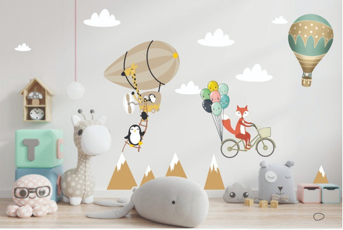 Adesivo Decorativo Para Quarto Infantil Pinguins Raposa Boys