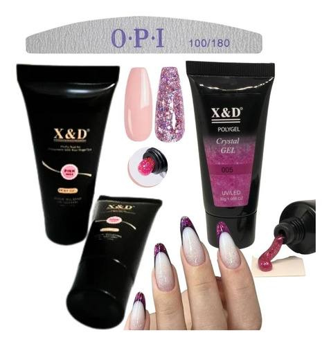 Kit 2 Polygel Poligel Alongamento Unha Gel Fibra Encapsulado