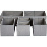 Set De 6 Cajas Organizadoras De Tela Para Cajones