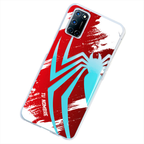 Funda Para Oppo Spiderman Logo Con Nombre Personalizada