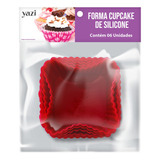 Forma Cupcake Silicone Quadrado C/6 Unid Yazi