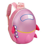 Mochila Infantil Avion Carcasa Rigida Azul O Rosa Niño Niña 