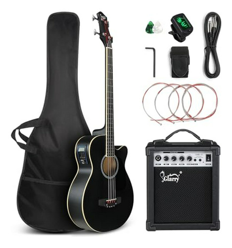 Kit De Bajo Acústico Eléctrico Glarry Para Principiantes Con