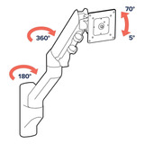 Ergotron - Brazo De Monitor Hx Único Ultra Ancho, Soporte De