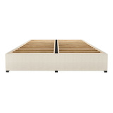 Base Cama Box Recamara Magna Queen Size Madera Tapiz Beige