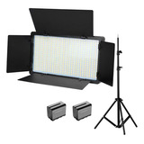 Painel De Luz Led Iluminador Fotografia + Tripé Pro Led-800 Luz Branco Frio/quente 110v/220v