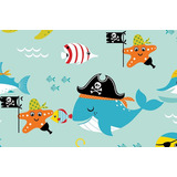 Papel Adesivo Contact Infantil 10m X 45cm Diversos Modelos Cor Pirata Do Mar