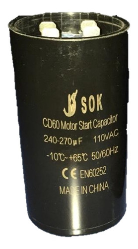 Capacitor De Arranque 240-270 Mf 110v 