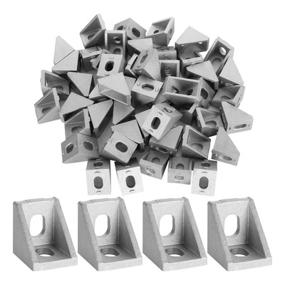 2020 - Soporte De Esquina (40 Unidades, Aluminio, Ángulo Recto, Ranura En T, Ángulo Recto, Para Perfil De Extrusión De Aluminio De La Serie 2020 Con Ranura De 6 Mm) | Meses sin interés