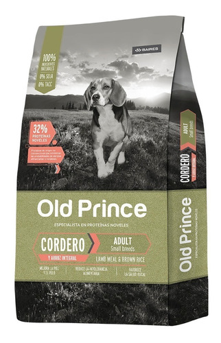 X2 Alimento Old Prince Perro Adulto Raza Pequeña Cordero 3kg