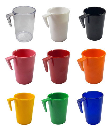 Pack Taza Jarritos Vasos Plástico 50 Unidades Varios Colores