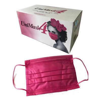 Cubrebocas UniSeal Rosa 4 Capas Quirúrgico Pack 50 Unimask Ajuste Nasal | MercadoLibre