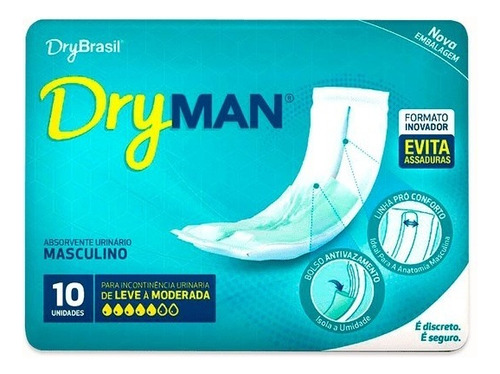 Absorvente Masculino Dryman - Com 120 Absorventes