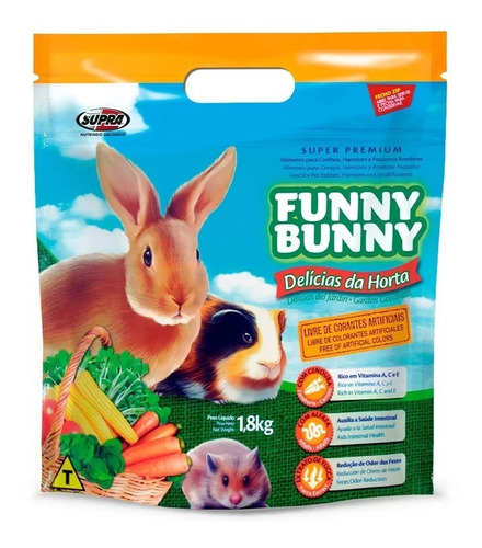 Ração Roedores Funny Bunny Delícias Da Horta 1,8kg - Supra