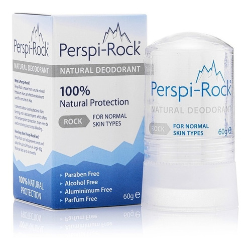 Desodorante Perspi Rock Barra 60g Unisex - 100% Protección Natural Contra El Mal Olor | Hecho De Cristales De Piedra De Alumbre De Potasio | Libre De Parabenos, Alcohol, Aluminio Y Perfume