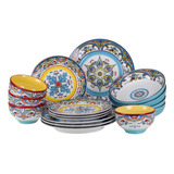 Set De Vajillas Euro Ceramica, 16 Piezas Cerámica Multicolor