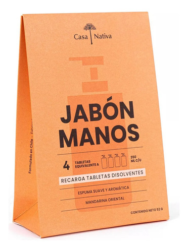 Recargas Jabón Espuma Olor Mandarina Oriental Casa Nativa