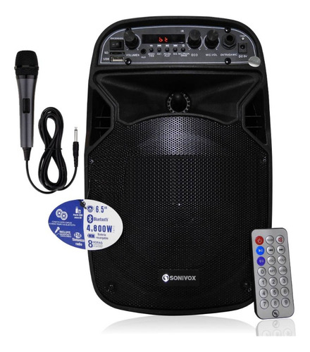 Parlante Cabina Sonido 6.5 Pulgadas Profesional Recargable 