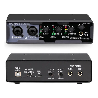 Interfaz De Audio Usb Active Phantom Power Bomge Bmg22