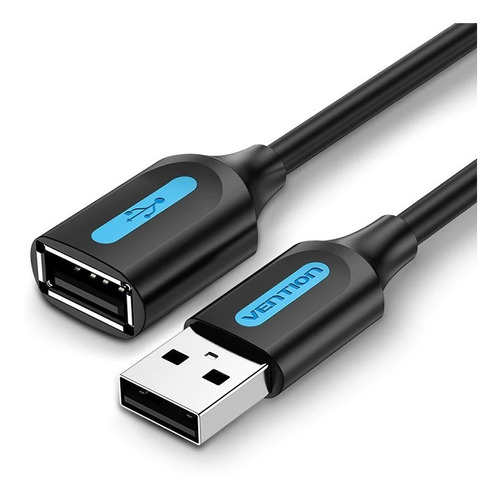 Cabo Usb 2.0 Preto Vention Cbibi Com Entrada Fêmea E Saída Macho