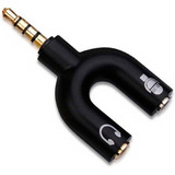 Ficha Splitter Plug Audio 3,5mm 2 Jack Mic Auricular Ps4 Pc