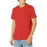 Nautica Men's Short Sleeve Solid Crew Neck T-shirt, Red,