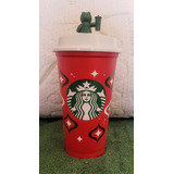 Starbucks Vaso Rehusable Navidad Con Stopper