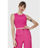 Crop Top Acanalado Fucsia Nicopoly