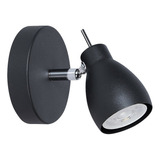 Aplique Spot Moderno Baño 1 Luz Negro Apto Led Cancun Db