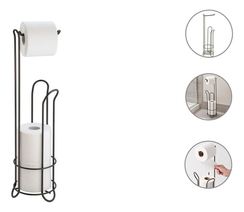 Porta Rollo De Pie Para Papel Higienico Acero Inox P/ Baño F