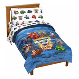 Juego De Cama Infantil De Monster Jam Truckin Palz, Con 4 P.