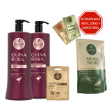 Kit Haskell Quina Rosa Shampoo E Condicio 1l + Dose Mandioca