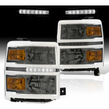 Faros Led Chevrolet Cheyenne Silverado 2014 2015 Cromo/smoke