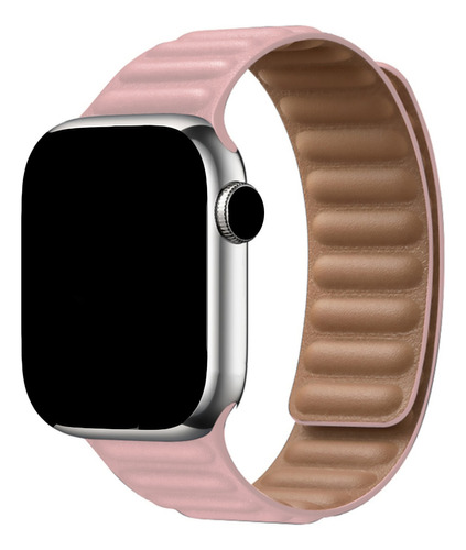 Pulseira Magnética Couro Luxo Para Apple Watch Series E Iwo