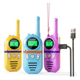 Walkie Talkies Para Niños Recargable, 48 Horas De Tiempo De 