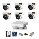 Kit  Dvr 8 Canais Hilook / 06 Cameras  Dome Full / Acess