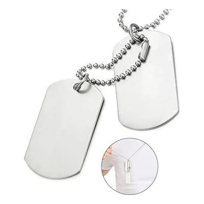 Collar Placas Militares Dijes Plata Acero Inoxidable Hombre | MercadoLibre
