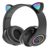 Audifonos Orejas De Gato Bluetooths Led Diadema Niños