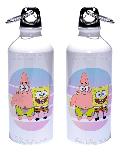 Caramañola Bob Esponja Termo Botella Aluminio Botilito