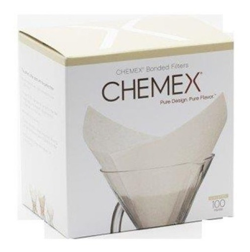 Filtro De Papel Quadrado Para Cafeteira Chemex 100 Unidades