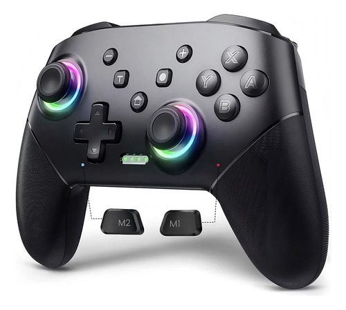 Controlador Rgb Inalámbrico Para Nintendo Switch Android Ios Pc, Color Negro