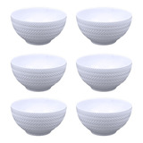 6 Bowls Porcelana Chevron 400ml Tigela Relevo Etnico Germer