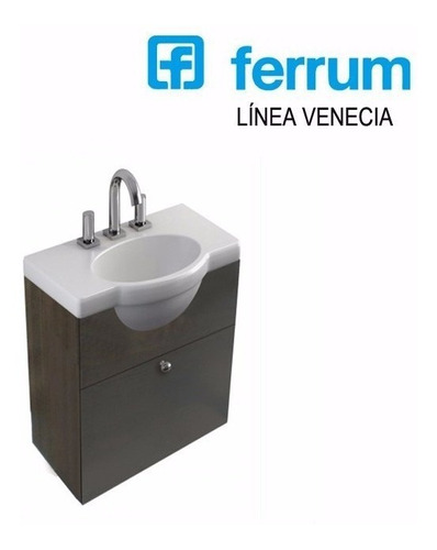 Vanitory Mueble Baño Ferrum Venecia Wengue De Colgar 48 Cm